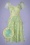 Miss Candyfloss - Pruedence Lima Embroidered Swing Dress Années 50 en Vert