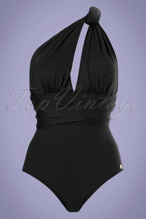 TC Beach - 50s Multiway Swimsuit in Seasonal Black 3