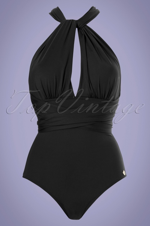 TC Beach - 50s Multiway Swimsuit in Seasonal Black 5