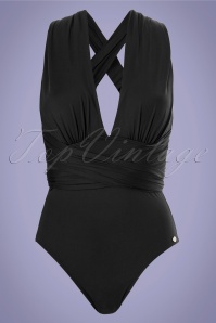 TC Beach - 50s Multiway Swimsuit in Seasonal Black 8