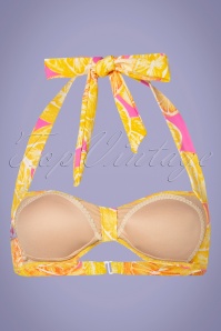 Girl Howdy - 50s Margarita Bikini Top in Pink and Yellow 4