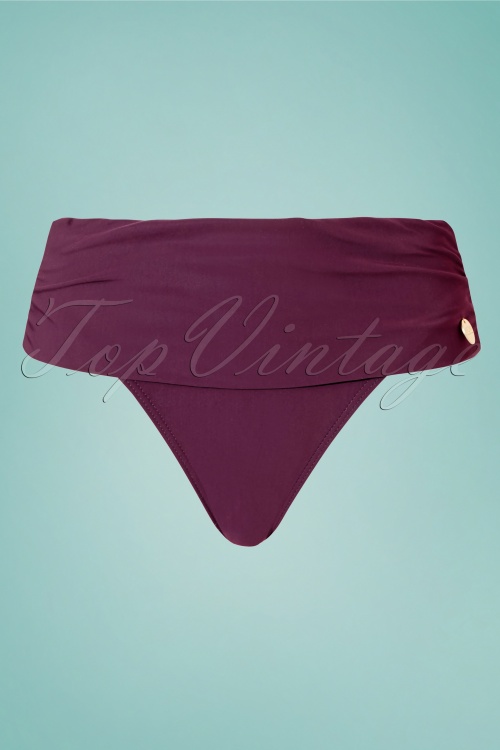 TC Beach - Flipover Bikini Brief Années 50 en Violet Profond 2