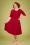 Vestido con vuelo Henriette de los años 50 en rojo