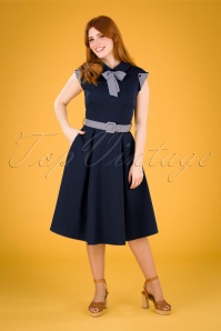 Collectif Clothing - 50s Charlotte Pencil Skirt in Navy