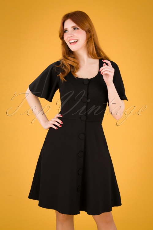 Vixen - 50s Felicity Flare Dress in Black