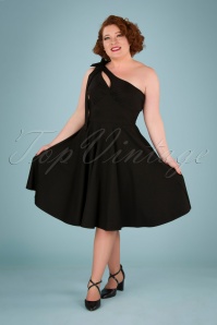 Vixen - 50s That Little Selma Swing Dress in Black