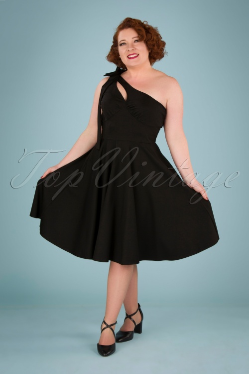 Vixen - 50s That Little Selma Swing Dress in Black