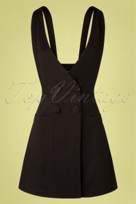 Vixen - 50s Daphne Double Breasted Playsuit in Black 2