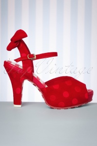 Lola Ramona - 50s Angie Cute Bow Sandals in Red Dots 3