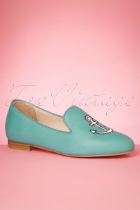 Yull - 50s Burlington Boating Loafers in Teal 3