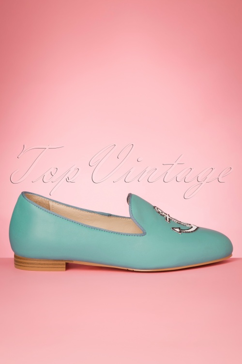 Yull - 50s Burlington Boating Loafers in Teal 4