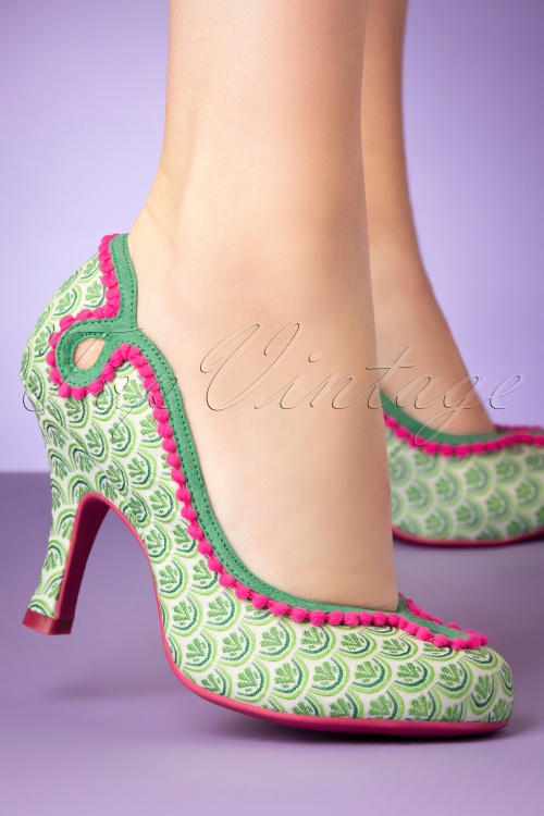 Ruby Shoo - 50s Miley Pumps in Green and Pink