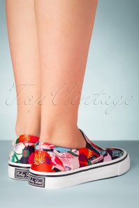 Ruby Shoo - Aria Floral sneakers in marineblauw 5