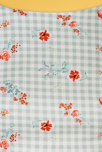 Hearts & Roses - Sandra floral wiggle jurk in mint gingham 4