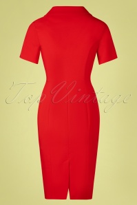 Hearts & Roses - 50s Aurelie Wiggle Dress in Lipstick Red 5