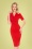 Hearts & Roses - Aurelie Wiggle Dress Années 50 en Rouge Vif