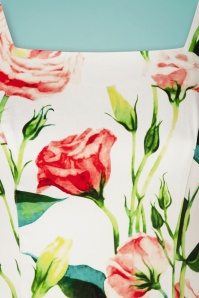 Hearts & Roses - Linda floral wiggle jurk in wit 6