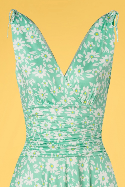 Vintage Chic for Topvintage - Grecian floral jurk in mint 3