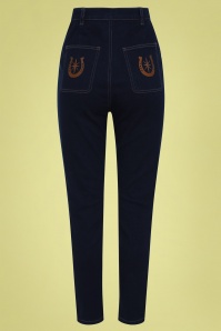 Collectif Clothing - Lulu Rodeo Dancer Jeans in Dunkelblau 2