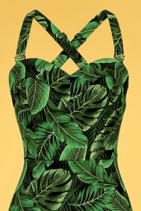Collectif Clothing - Kiana Tropics Pencil Dress Années 50 en Vert 2