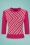 60s Christie V Stripe Knitted Top in Raspberry