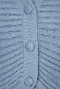 Collectif Clothing - 50s Delilan Knitted Cardigan in Pastel Blue 3