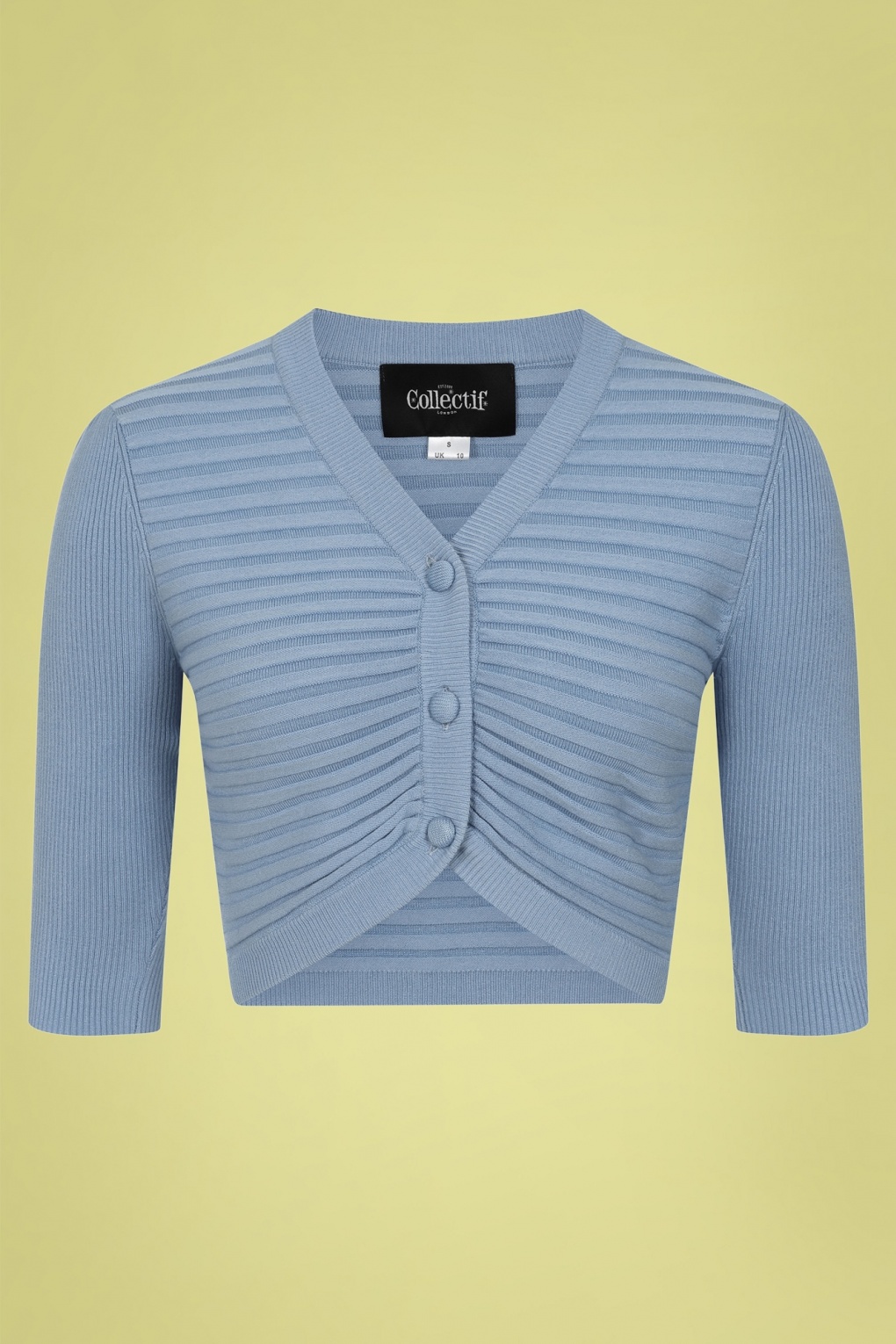 50s Delilan Knitted Cardigan in Pastel Blue