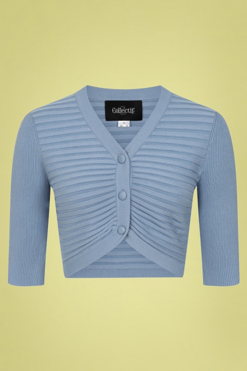 Collectif Clothing - Delilan gebreid vest in pastelblauw
