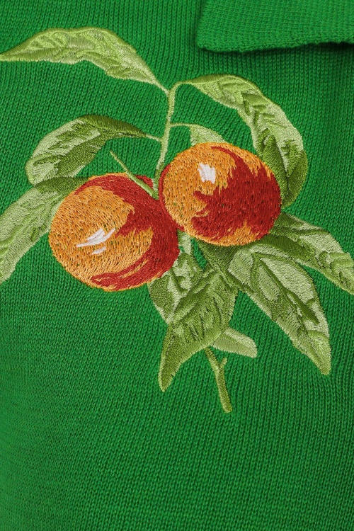Collectif Clothing - Jan Vintage Peaches Strickjacke in Grün 3