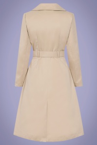 Collectif Clothing - 50s Jolianna Trench Coat in Classy Beige 4