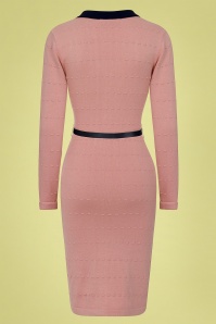 Collectif Clothing - Lorelei Knitted Pencil Dress Années 50 en Rose 2