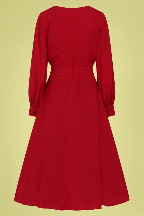 Bright and Beautiful - 70s Ashley Swing Dress in Red 2