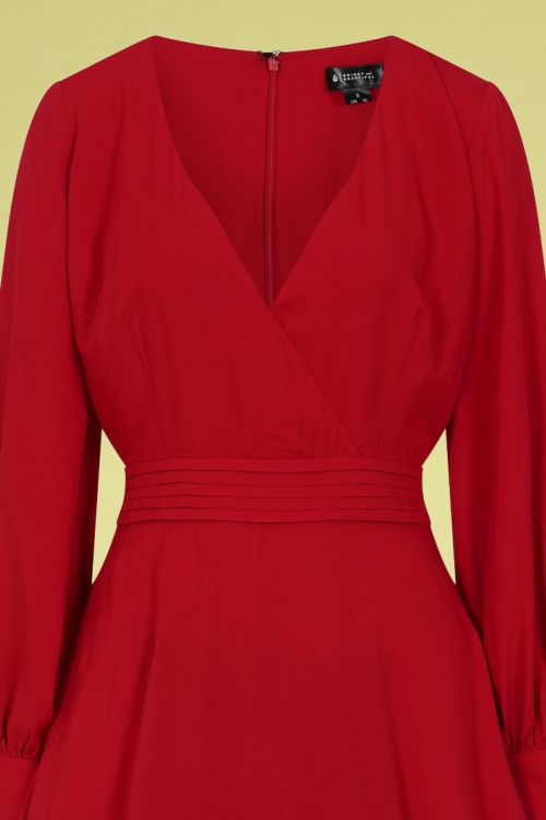 Bright and Beautiful - Ashley Swing Dress Années 70 en Rouge 3
