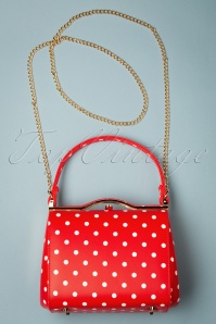 Collectif Clothing - Carrie Polka Dot Tasche in Rot 4