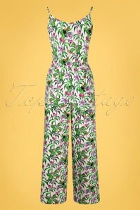 Smashed Lemon - Jenni Tropical Jumpsuit Overall in Weiß 5