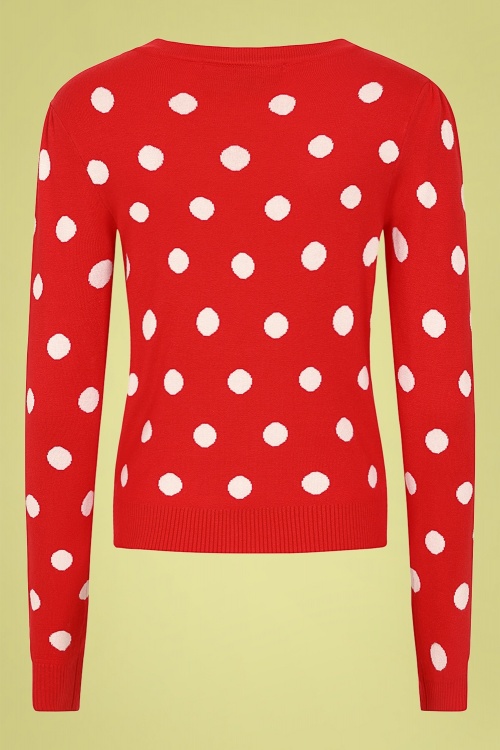 Collectif Clothing - Violet painted polka vest in rood 2