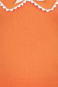 Collectif Clothing - 50s Babette Heart Trim Jumper in Orange 3
