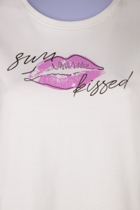 Smashed Lemon - Sun Kissed T-Shirt Années 50 en Blanc 3