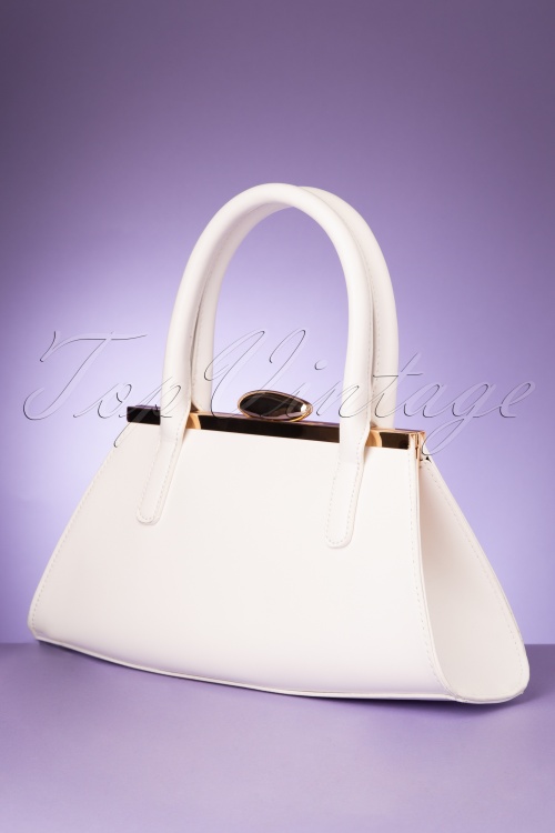 Collectif Clothing - Midge Handbag Années 50 en Blanc