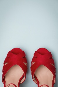 Lulu Hun - Jemima High Heeled Sandals Années 60 en Rouge 3