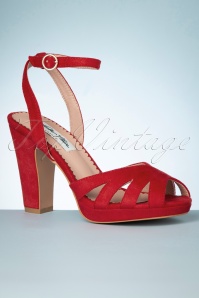 Lulu Hun - 60s Jemima High Heeled Sandals in Red  2