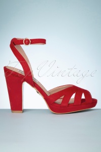 Lulu Hun - 60s Jemima High Heeled Sandals in Red  4
