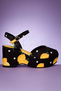 Lulu Hun - Kelly polkadot lemon sleehak sandalen in zwart 2