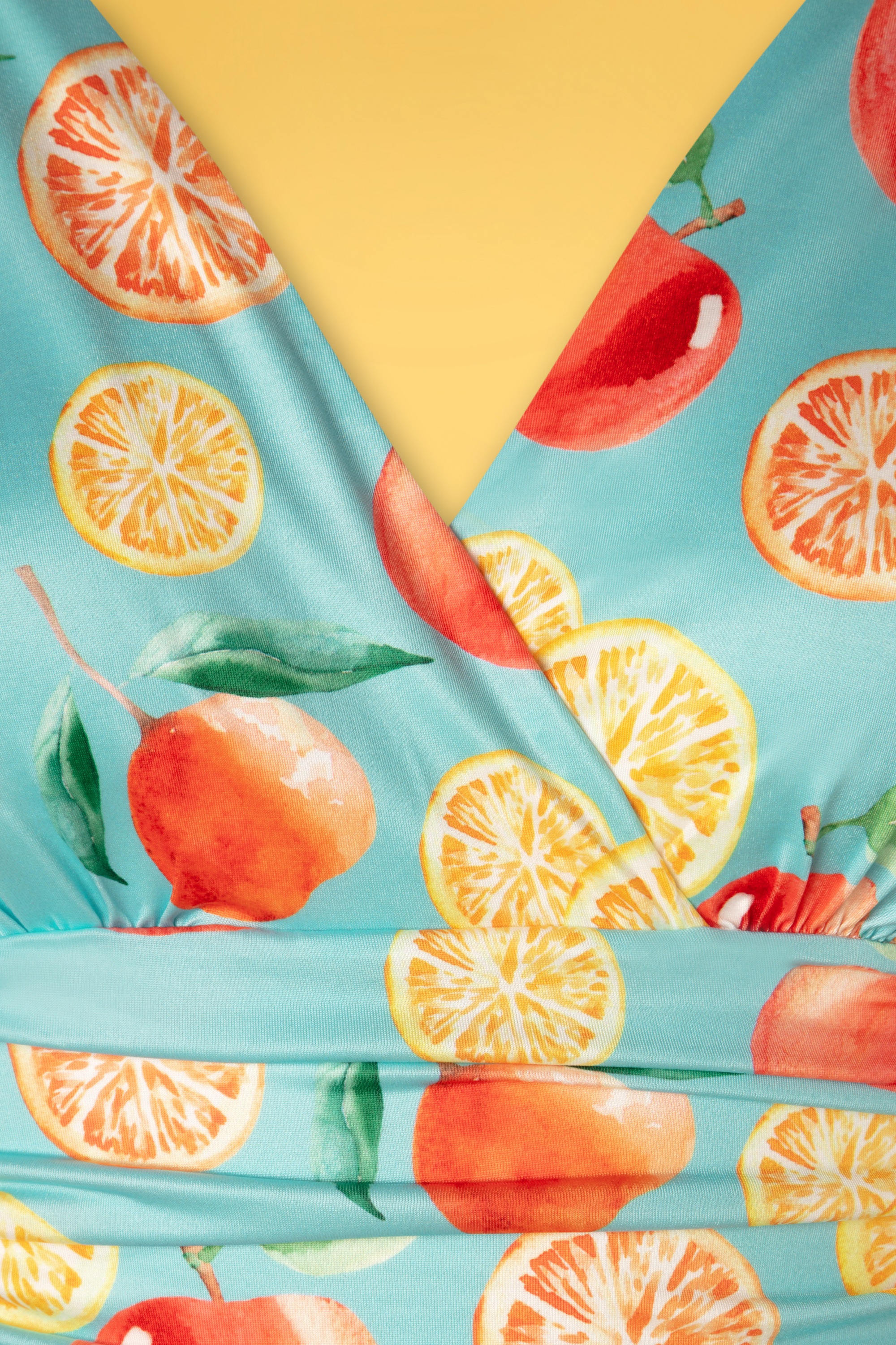 Vintage Chic for Topvintage - Grecian Fruit jurk in Sky Blauw 3