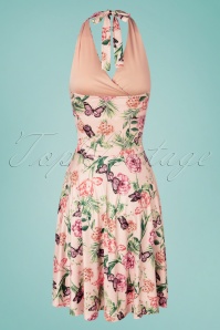 Vintage Chic for Topvintage - Yolanda halter swing jurk met bloemenprint in roze 4