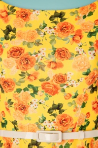 Vintage Chic for Topvintage - Arabella floral swing jurk in geel 4