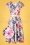 Vintage Chic for Topvintage - Kato floral swing jurk in lichtblauw