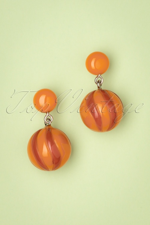 Collectif Clothing - 50s Candy Earrings in Orange