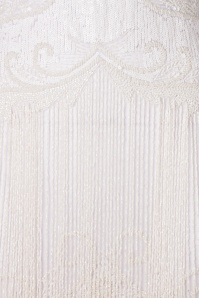 GatsbyLady - Sybill fringe flapper jurk in wit 3