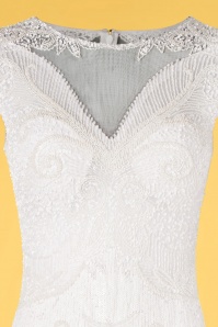 GatsbyLady - Sybill fringe flapper jurk in wit 4